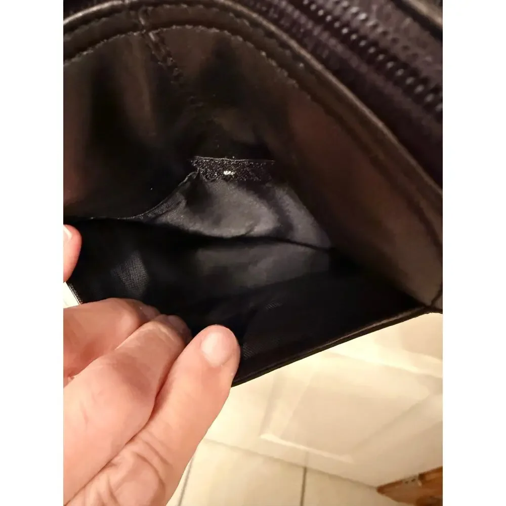 Vintage J. JILL Nubuck Leather black super soft Crossbody Organizer Purse.